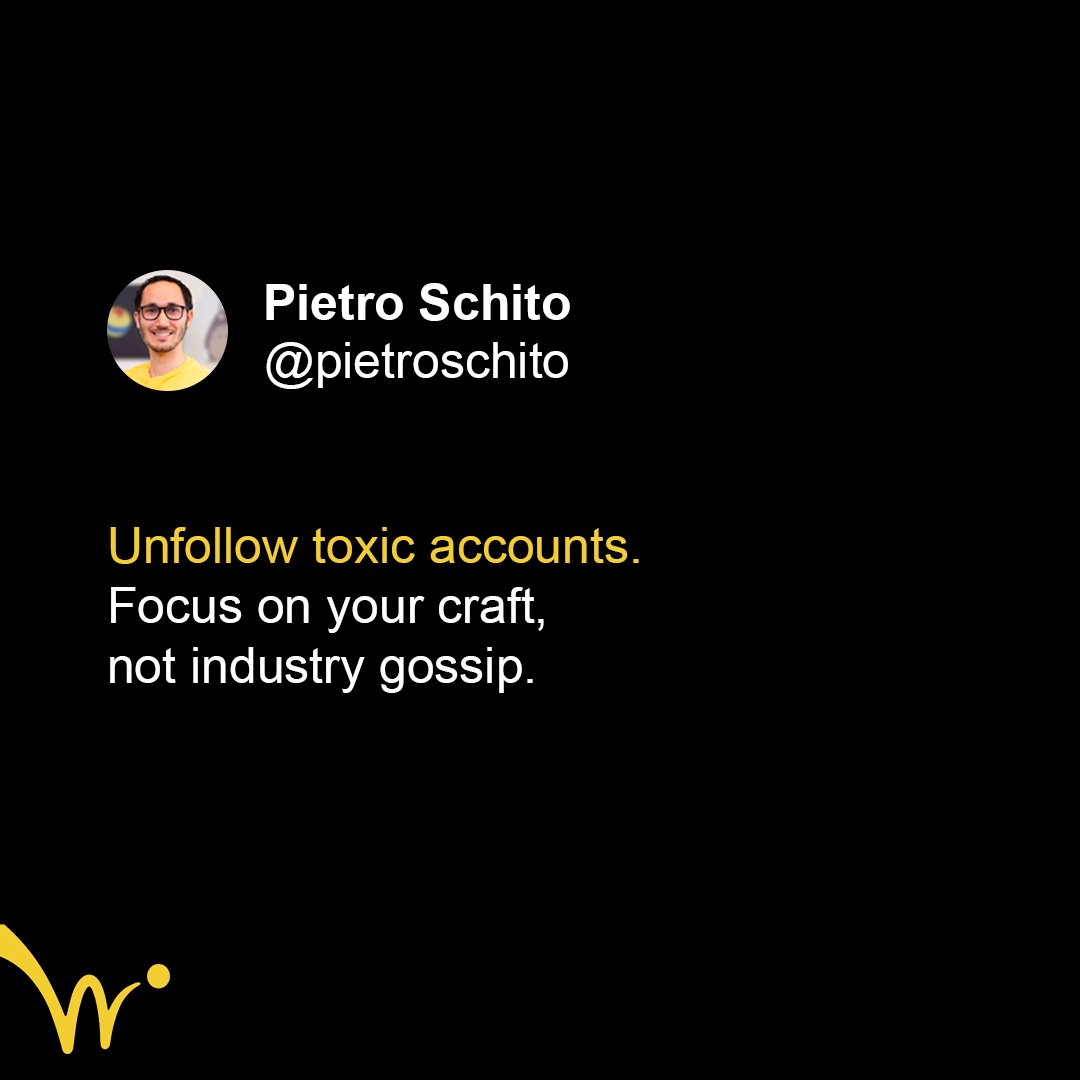 pietroschito's tweet image. Unfollow toxic accounts. Focus on your craft, not industry gossip. #WriteForAnimation #Screenwriting #ScreenwritingTips
