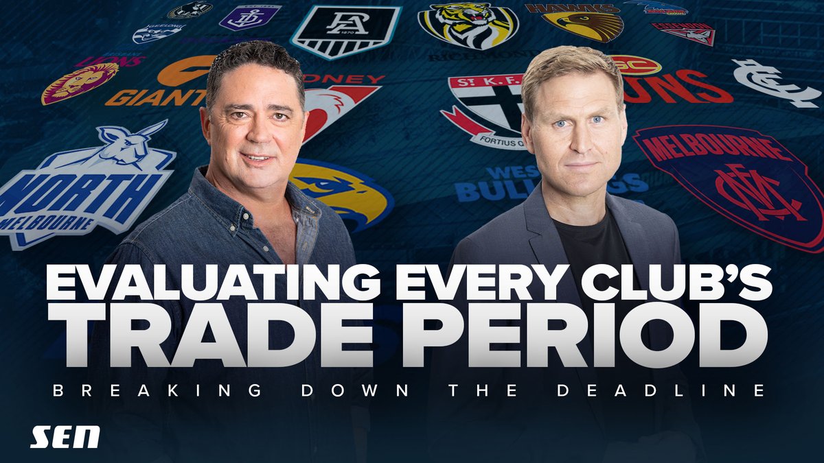 1116sen's tweet photo. .@kanecornes and Garry Lyon’s club by club trade period evaluation.

Watch their assessment HERE | https://t.co/94dJATBChN

@SENBreakfast | #AFL https://t.co/9YuOvYfHKK