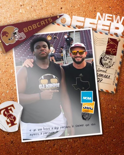 Merci grand frère pour l'offre de jouer pour toi et bien plus encore. <a href="/GJKinne/">GJ Kinne</a> = HIM Et je suis reconnaissant qu’il soit toujours dans mon équipe. #BuckeyePRIDE4Life
<a href="/CoachShoeOL/">Jordan Shoemaker</a> 
<a href="/TXSTATEFOOTBALL/">Texas State Football</a> 
@On3Recruits 
<a href="/Rivals/">Rivals</a> 
<a href="/GilmerBuckeyeFB/">GilmerBuckeyeFB</a> 
<a href="/CoachChipSmith/">Chip Smith</a> 
<a href="/dctf/">Dave Campbell's — TexasFootball.com</a>