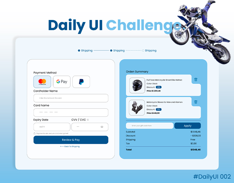 eduardcardz's tweet photo. For Day 002 of the 100-Day UI Challenge, I created a credit card checkout page. I focused on keeping the layout simple and secure, ensuring that users feel confident entering their payment details. 
#DailyUI #UIChallenge #UXDesign #CheckoutDesign #DesignDaily https://t.co/WEJtHtFbSS
