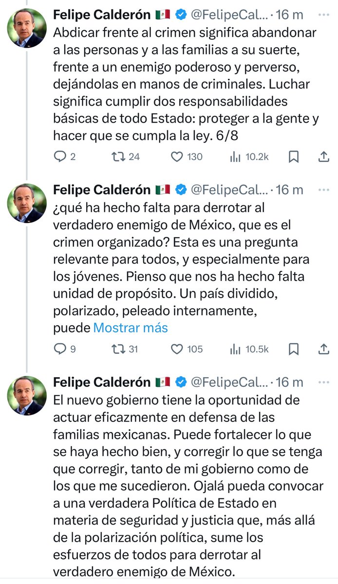 #ÚLTIMAHORA | El expresidente Felipe Calderón se pronuncia tras la sentencia de Genaro García Luna en #EUA 

“Nunca tuve evidencia verificable que lo involucrara con actividades ilícitas… no he tenido acceso a las evidencias ni a los testimonios.  Soy partidario de que quien