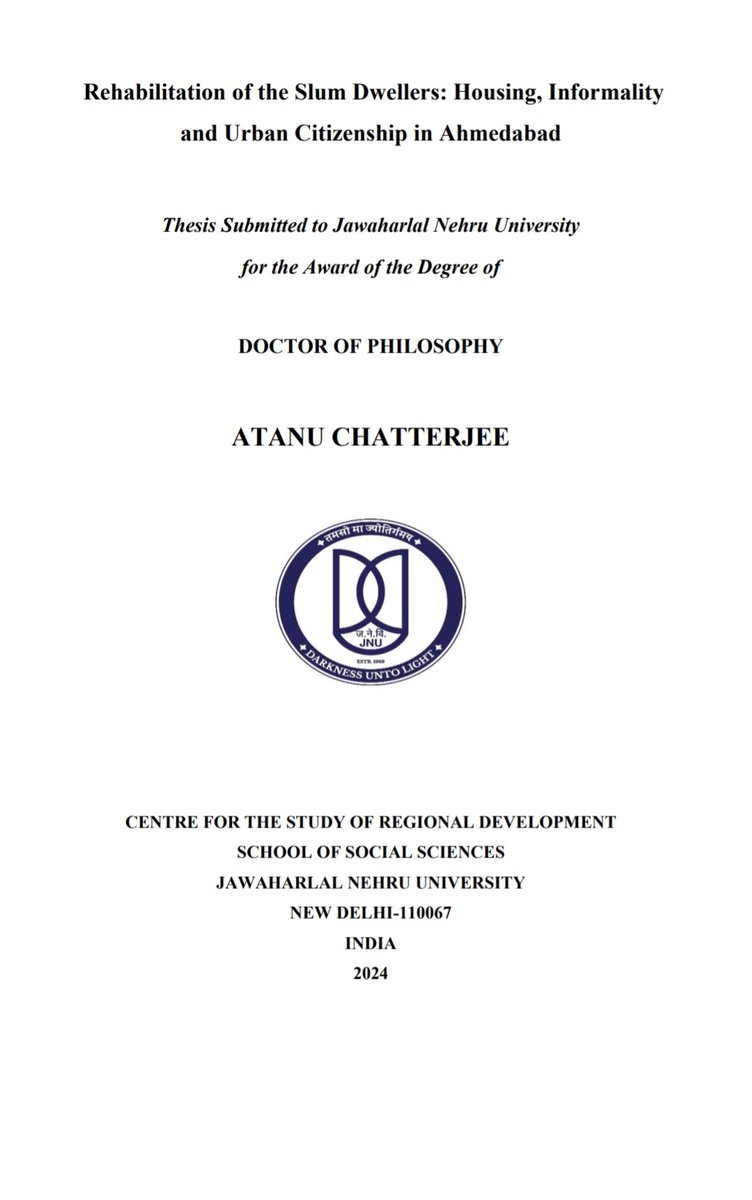 atanu_xahs's tweet photo. Yesterday, I successfully defended my PhD thesis on the rehabilitation of the slum dwellers: housing,informality and urban citizenship in ahmedabad

End of a journey... https://t.co/1WIv1RUefM