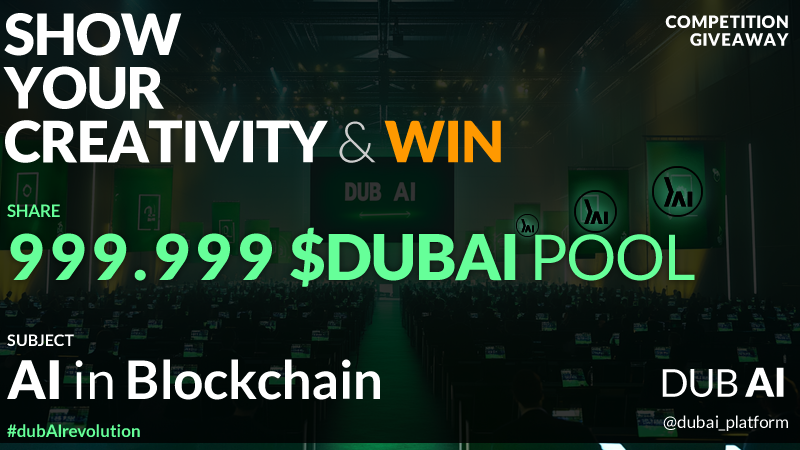 dubai_platform's tweet photo. #Giveaway 999.999 $DUBAI before the #bullrun and big move! 

1 - Post a creative tweet about DUB AI on your own Twitter account (not under this tweet)
The tweet must include:
#dubAIrevolution
$DUBAI
@dubai_platform

2 - Join our Telegram group and share the link of your tweet and your SOL address in the group:
https://t.co/TfG6HOXGqE

3 - Like & Repost this tweet and Follow @dubai_platform

We will check conditions and send the $DUBAI pool among the owners of the best 33 tweets in a week.

Welcome to the family!

#bullrun $BTC $ETH $SOL $SUI $GOAT $DOGE $SHIB $PEPE $FLOKI $BRETT $MOG $MEME $DEGEN $NEIRO $BONK $WIF $MEW $BOME $POPCAT $PONKE $MUMU $SLERF $MICHI $GIGA #Trump #Binance #OKX  $STORM #ElonMusk  #wwe #XANASUMMIT イーロン ブロック