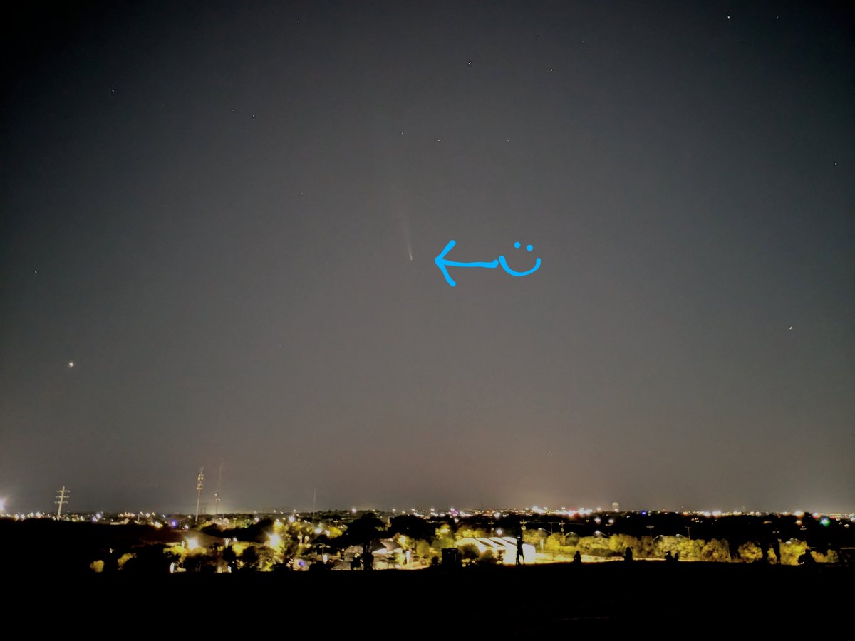 I got to see Comet C/2023 A3 last night! ☄️ Pretty impressive tail even with the light pollution of San Antonio. If you haven't seen it yet, look to the west after sunset tonight.