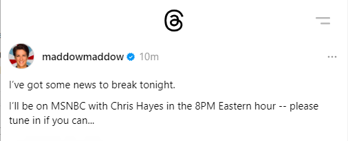 MaddowBlog's tweet photo. Coming up next hour! https://t.co/67PO9pKhFW