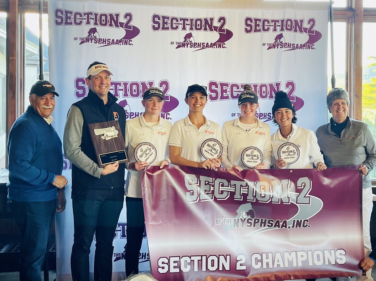 MrSmitty_02's tweet image. 🚨 CHAMPIONS ALERT 🚨 
Congratulations to the girls’ varsity golf team on winning Bethlehem’s first ever team Sectional title today, led by Mya Young, Anna Peles, Reagan Brown, Megan Biche, and Coach Bixby! #WhitePatches @BCSDAthletics @Sect2athletics