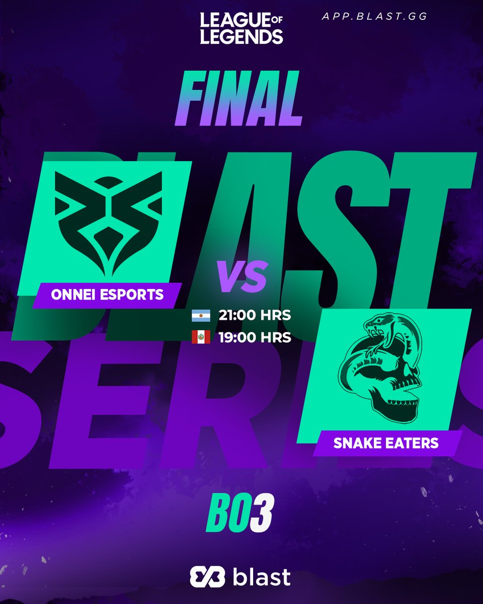 ¡La GRAN FINAL de la Blast Series ha llegado! 🔥

🏆 <a href="/onnei_esports/">Onnei Esports</a> vs <a href="/snake_eatersuy/">Snake Eaters</a> 

⏰ 21:00 ARG 🇦🇷
📍 No te pierdas este enfrentamiento al mejor de 3 entre los mejores equipos de la liga.

 ¡Veni a disfrutar de la acción en vivo y apoya a tu equipo favorito!