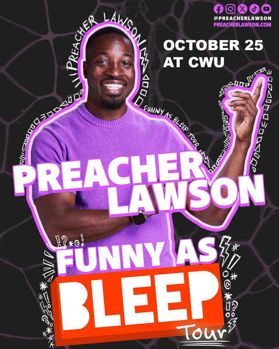 🎉 Giveaway Alert! 🎉 We're teaming up with @CWUCampusActivities to give away two tickets to see Preacher Lawson on his Funny as Bleep Tour, happening October 25 at CWU!
Want to join the fun? Enter now for a chance to win! Details on our Instagram <a href="/881TheBurg/">88.1 The ‘Burg</a>