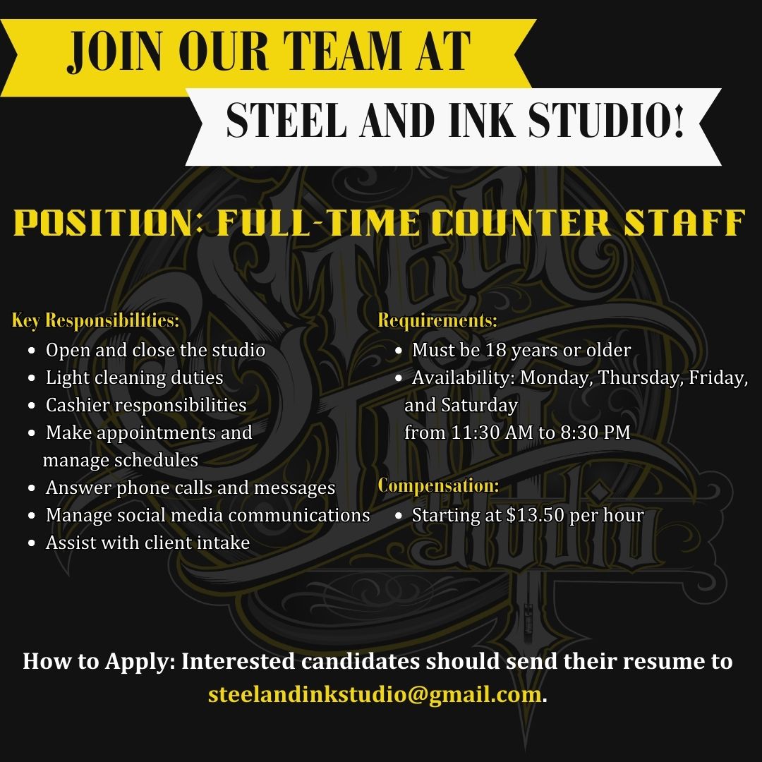 Steel and Ink Tattoo Studio tweet media