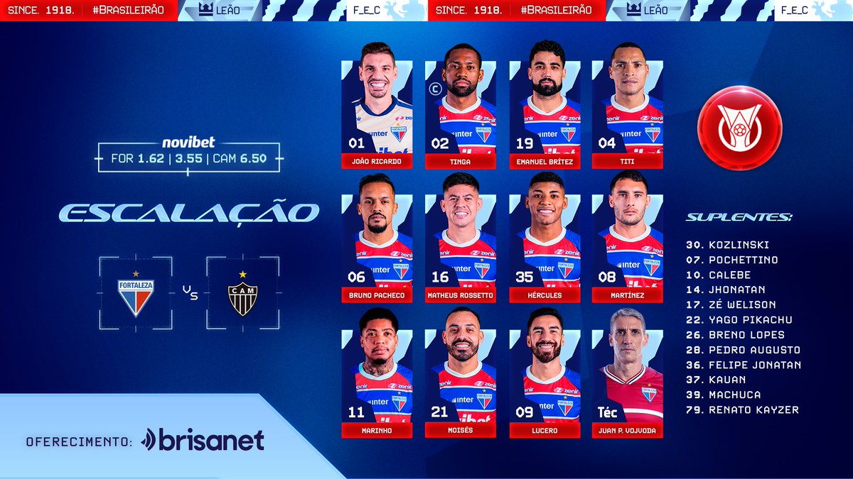 LEÃO ESCALADO PARA O DUELO✅🦁 

#FortalezaEC #Brasileirao24 #FORxCAM