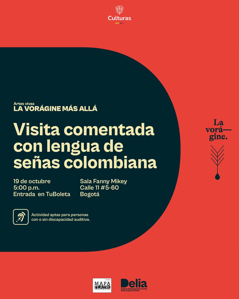 eneldelia's tweet photo. ¡Este fin de semana tenemos actividades de accesibilidad con ‘La Vorágine más allá’ 🍃🧏🏽‍♂️ 👩🏽‍🦯‍➡️.

1️⃣ Visita comentada con lengua de señas colombiana
2️⃣ Función accesible con lengua de señas colombiana
3️⃣ Visita comentada multisensorial 
4️⃣ Función con audio descripción https://t.co/qWBuHKfa6X
