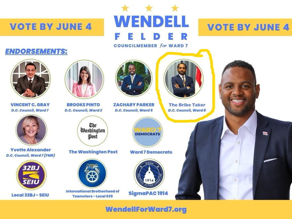 I'm curious if <a href="/WendellforWard7/">Wendell Felder</a> still accepts his endorsement from <a href="/trayonwhite/">CM Trayon White</a>. I haven't heard otherwise. Updated picture attached.