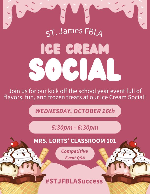 STJfbla's tweet photo. We celebrated MO FBLA Day this evening, by holding an Ice Cream Social and hosting a competitive event Q&amp;A session while letting members sign up for events. #StjFBLAsuccess #MOFBLADay @STJSchools @stjKristinLorts @STJ_Activities https://t.co/g1ZFCVDKHM