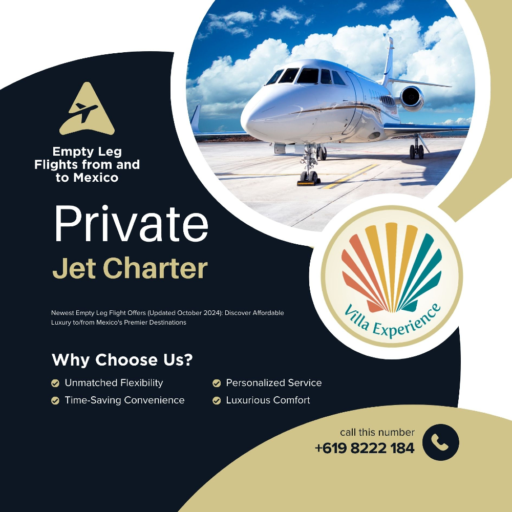 VillaMexico's tweet image. Affordable Luxury Empty Leg Flights to Mexico ✈️🇲🇽
i.mtr.cool/lsbbcjexnh
#EmptyLegFlights #LuxuryTravel #MexicoDestinations #PrivateJet #TravelDeals #AffordableLuxury
🤩 Book now and experience luxury for less!