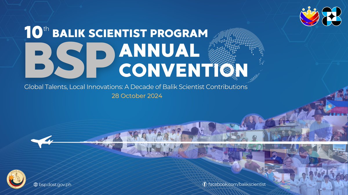 anthonyhalog's tweet image. Excited for the 10th Annual Balik Scientist Program Convention on Oct 28, 2024! This event is crucial for advancing science & innovation in the Philippines. #ScienceForProgress #BalikScientistProgram #CircularEconomy #GreenChemistry #UNSDG #NetZero #Philippines