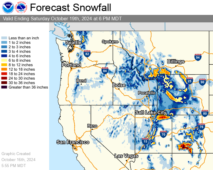 #Snow is back in the forecast throughout the mountainous terrain of the West. If traveling across the higher elevations over the next few days, be sure to check the forecast and be prepared for #winter driving conditions. ❄️☃️