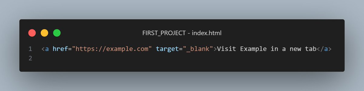 mr_dark9t's tweet image. 💡 Tip: Open Links in a New Tab
You can make links open in a new tab by adding the target="_blank" attribute.
Example 👇👇
✅ Use this wisely—make sure your users want to stay on your site before sending them away!
#WebDesignTips #HTMLLinks
