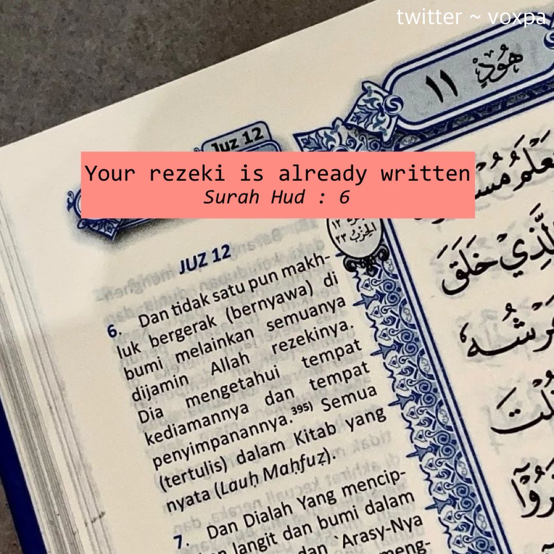 voxpa's tweet photo. living through uncertainty can be overwhelming, but this belief—that our rezeki is written by allah—gives me comfort. it reminds me that, despite the chaos, my provision has already been planned by the one who knows best. 

trust in allah’s plan. 
your rezeki is already written. https://t.co/3Q6XGpbNZz