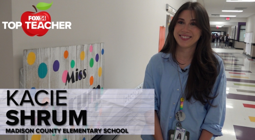 FOX54News's tweet image. Meet Kacie Shrum, This Week’s FOX54 Top Teacher from Madison County Elementary! Click to watch her special moment: rocketcitynow.com/article/news/e…  

 #TopTeacher