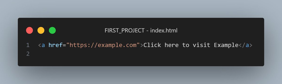 mr_dark9t's tweet image. 🔗 Adding Links in HTML
Want to link to another webpage? Use the &lt;a&gt; tag! It stands for "anchor" and is used to create clickable links.
Here’s the syntax below👇
The href attribute is the URL of the page you want to link to.
Where would you link to? 🤔
#HTMLLinks #WebDevelopment