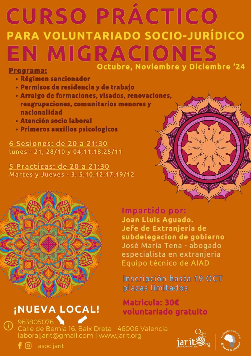 Curs de Voluntariat soci Juridic de migracions!! Ultimes places inscripcio!!! docs.google.com/forms/d/e/1FAI…
<a href="/GVAlabora/">GVA LABORA</a> <a href="/GVAcooperacio/">GVA Cooperació</a> <a href="/GVAeducacio/">GVA Educació</a> <a href="/GVAIgualtat/">GVAIgualtat</a> <a href="/pvoluntariado/">Plataforma del Voluntariado</a> <a href="/redespanolafal/">Red Española de la Fundación Anna Lindh</a> <a href="/RevistaSao/">Revista Saó</a>