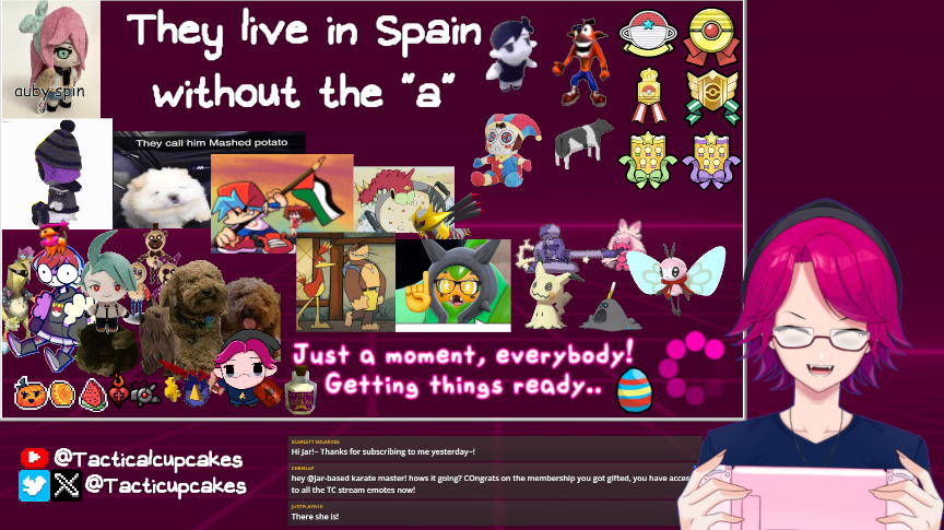 Day by day, the loading screen's gotten more and more stuff

We added things based on little stream memes and such, and now we're here. Even if I'm a tiny VTuber who fell off ages ago, I'm glad to have so many funny things to share with my community :]