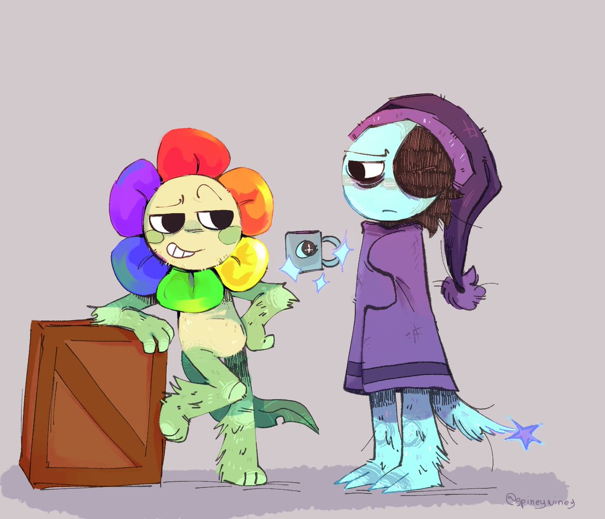 (repost cuz I forgot a hashtag) 
Dandy rizzing Astro when he just woke up

Collab with <a href="/S4nityScraps/">sScraps</a> !! :D
#dandysworld 
#dandysworldart 
#dandysworldfanart 
#dandysworldDandy 
#dandysworldAstro
#moonflower