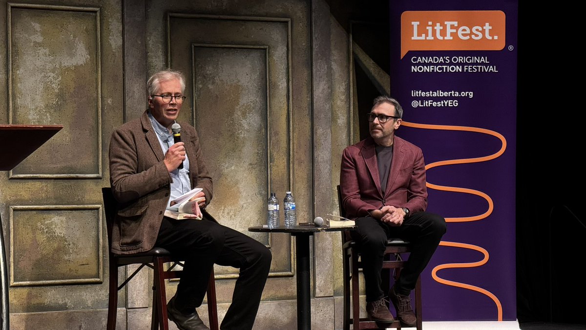 LitFestYEG's tweet image. And we’re off! #Litfest2024 has begun with a session about our regional and national challenges around housing. Featuring a conversation with journalist @GregorCraigie and @timquerengesser.