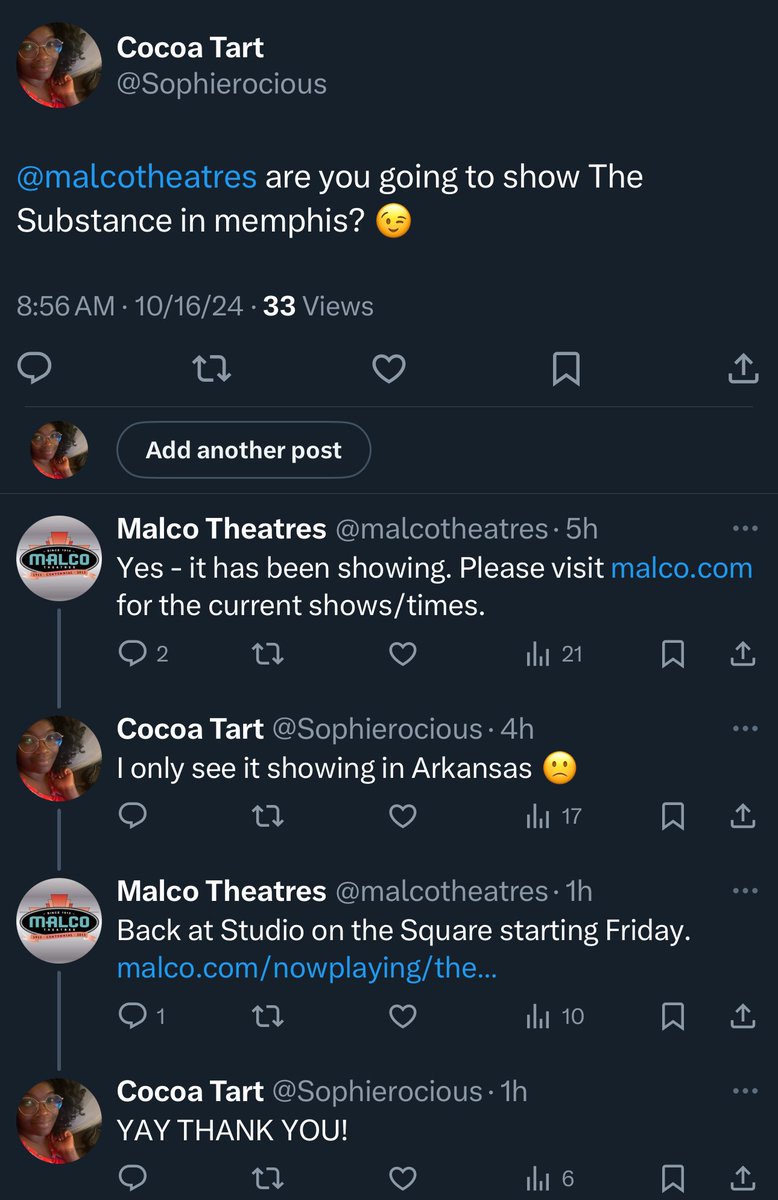 Sophierocious's tweet photo. I don’t know why I was stressing @malcotheatres out when I know I’m gonna get scared and have to leave the movie early. @BluuOctober 😂 https://t.co/WQyhF2EmOw