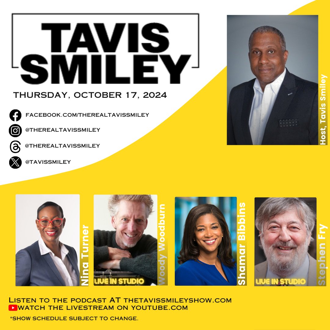 tavissmiley's tweet photo. #FOXNews #BlackVoters #NinaTurner #TheButterflyTree #FamilyHistory #Kresges #EnvironmentProgram
#RacialJustice #Comedian 
#TheTavisSmileyShow #Podcast 
#TalkRadio #BreakingNews 
#SecretaryofEducation 
#Mythos 
#UnapologeticallyProgressive https://t.co/eg4gLlOPfZ