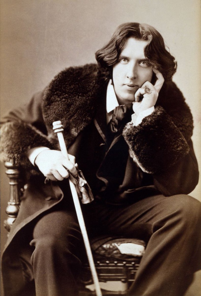 Wild, wild Oscar Wilde, an Irish poet &amp; playwright, was BOTD in 1854 &amp; died in 1900 at 46, bankrupt and shunned by society, his health broken by imprisonment in Reading Gaol for consorting w/ rough trade. He'd been one of the most popular playwrights in London in the early 1890s