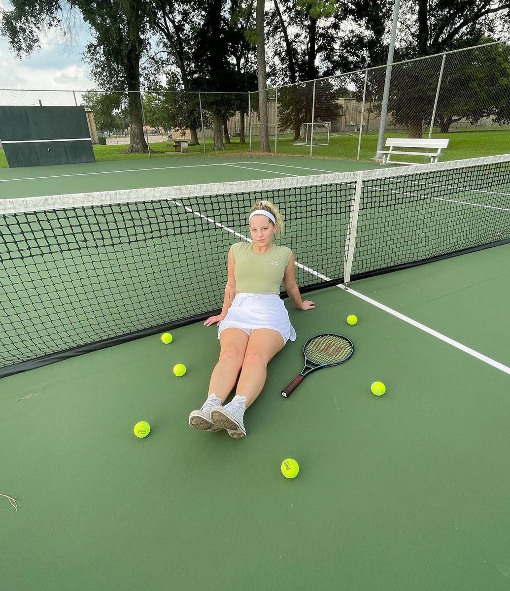 Miss playing tennis