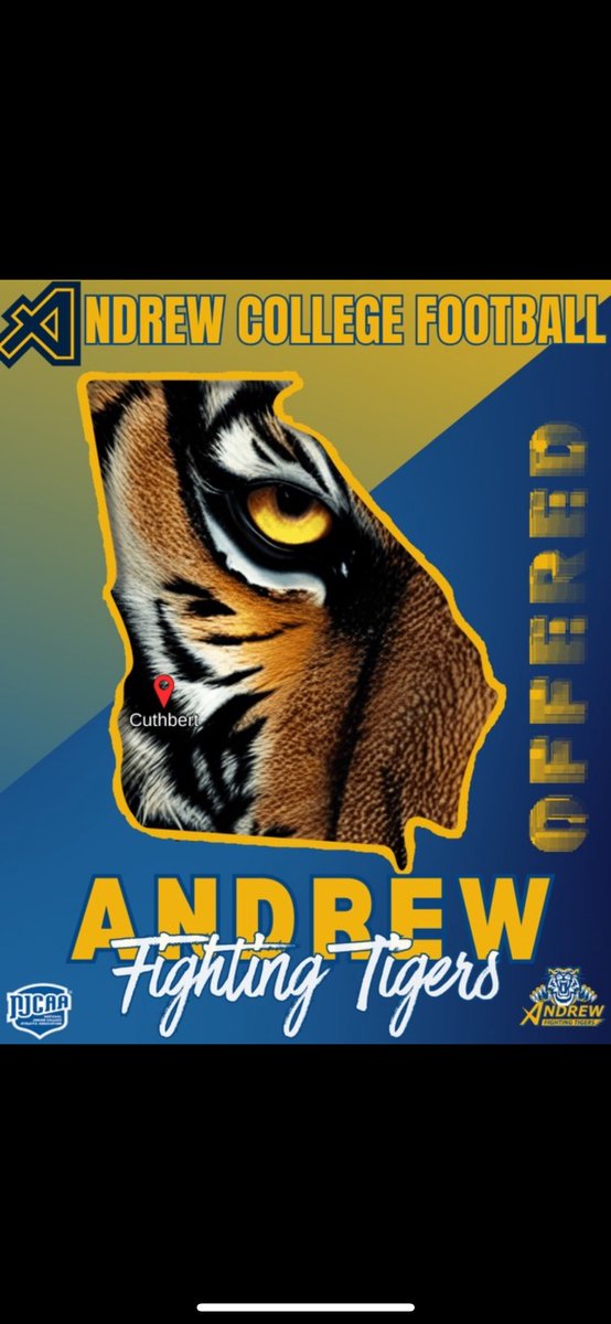 #AGTG after a great talk with <a href="/Dcanes40Lucas/">Derrick Lucas</a> I am blessed to receive an offer from Andrew College <a href="/Bama_2A/">Bama 2A</a> <a href="/CoachByrdsiview/">Coach Byrdo</a> <a href="/coachbhall76/">Branden Hall</a> <a href="/pokafootball/">Loachapoka Football 🏈</a> 🙏🏻🙏🏻