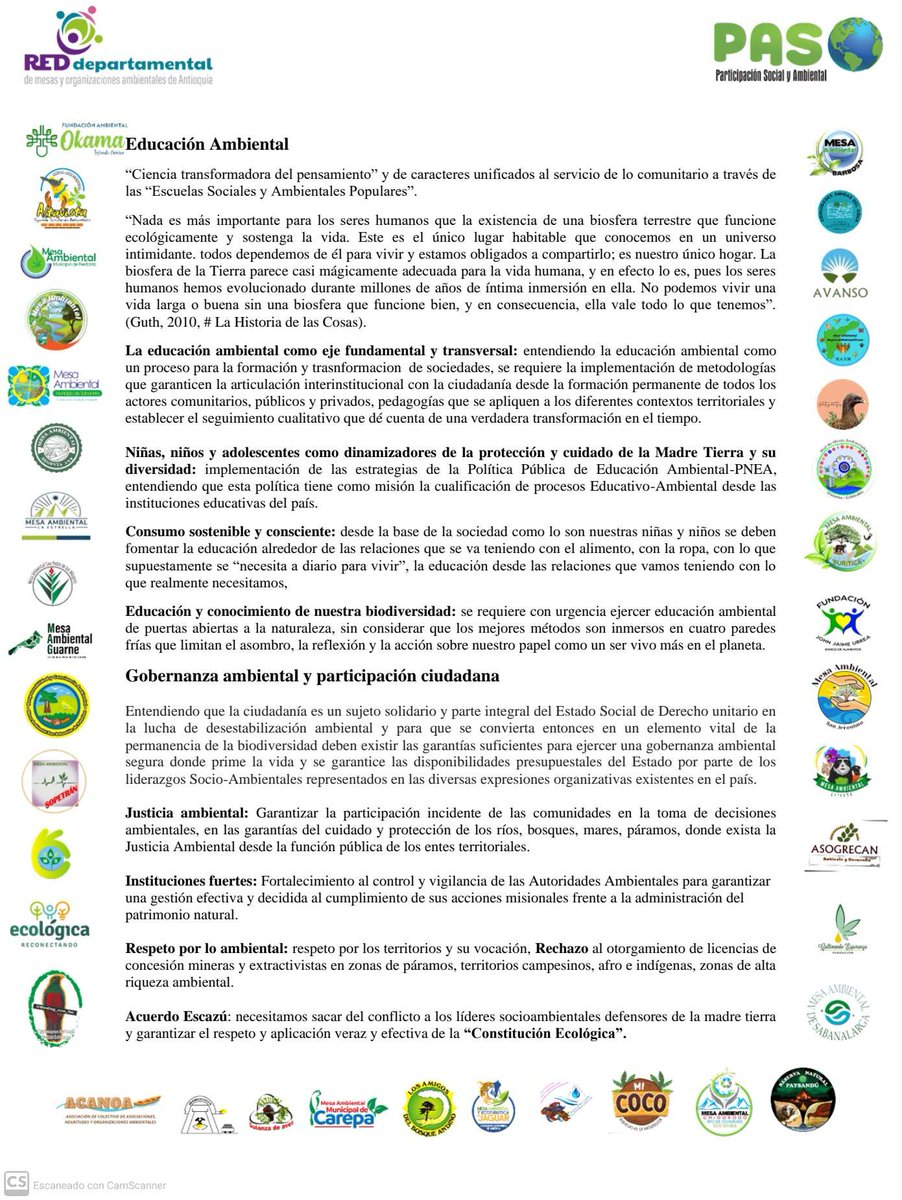 ambiental058's tweet photo. Extendemos de manera emotiva el presente Manifiesto que recoge, expone la diversidad de miradas, Senti-pensar y habitar los territorios desde las 9 subregiones antioqueñas...Rumbo a la #COP16Colombia #COP16Colombia
#PazConLaNaturaleza
#calicolombia
#GustavoPetro
#susanamohamad https://t.co/XmJql3sdZE