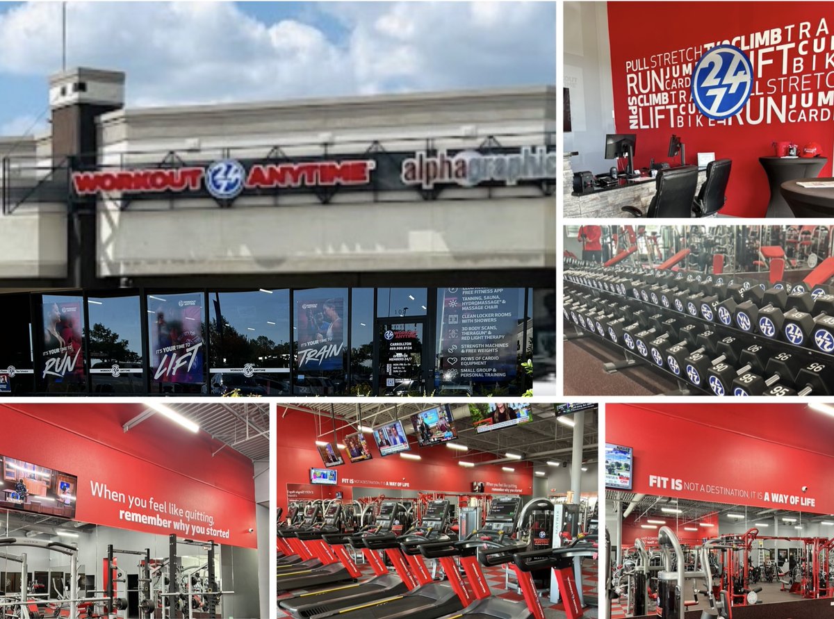 WorkoutAnytime's tweet image. Congratulations to Tracy Toomer and Ryan Stevens on the opening of their beautiful new location in Carrollton, Texas! Welcome WORKOUT ANYTIME CARROLLTON! #WorkoutAnytime #CarrolltonTX #gymcarrollton