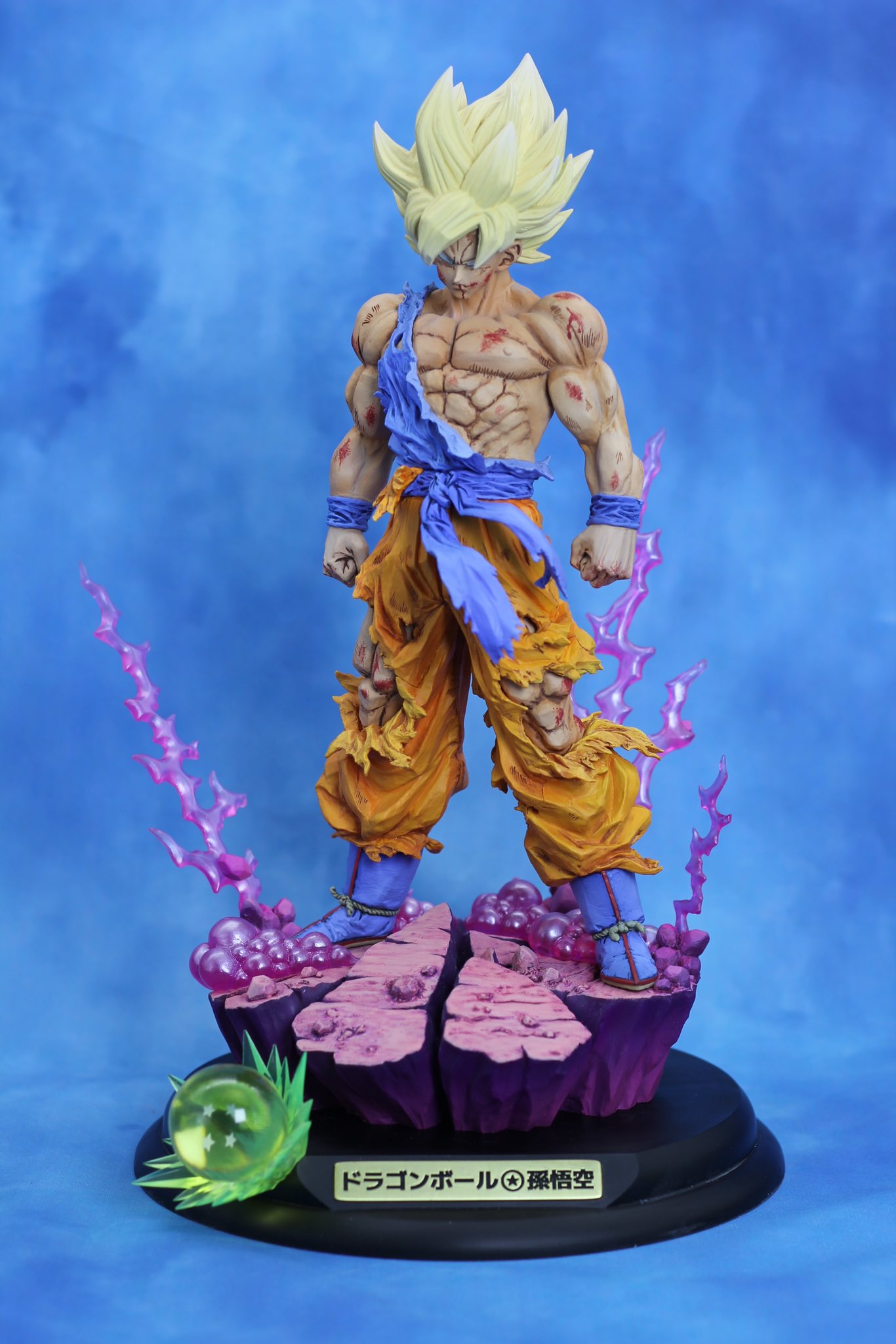 ドラゴンボール フィギュア　HG改造　改修　プチジオラマ台座 ゴジータ ジオラマ風台座付き フルリペイント HG ドラゴンボール