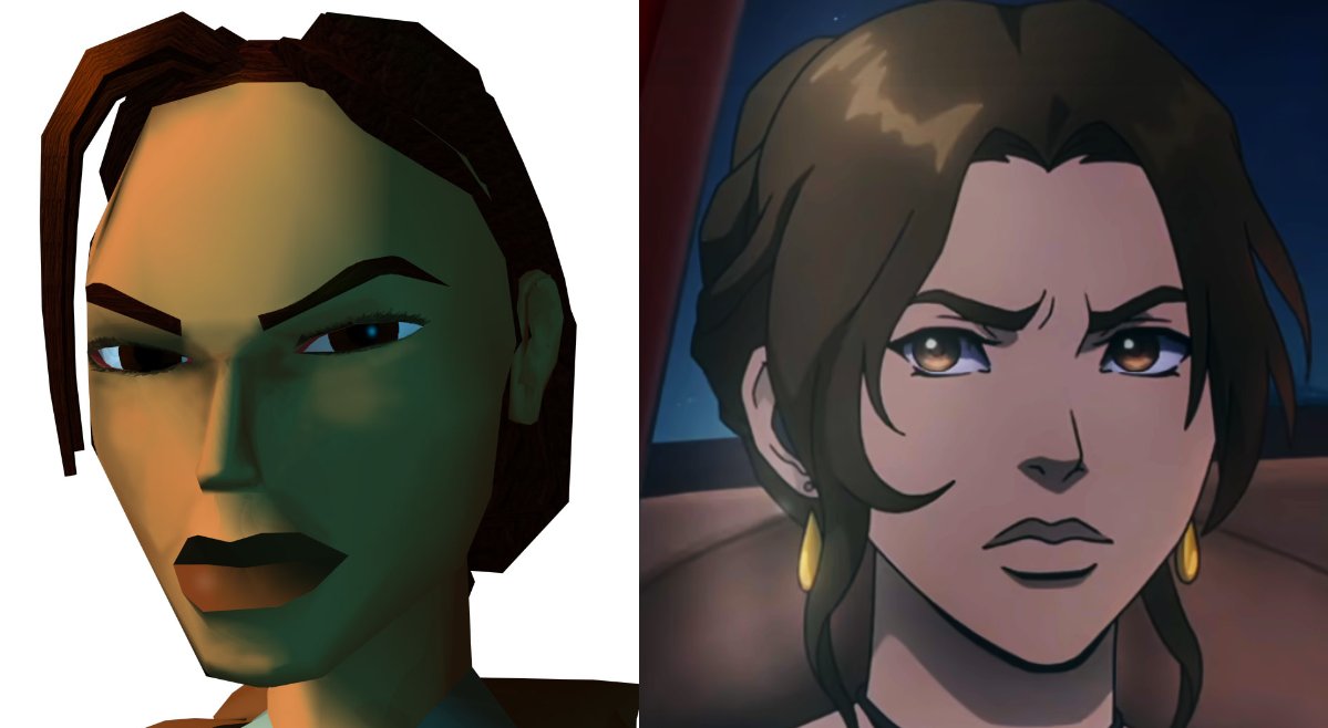 On the left, "OG, feminine Lara". On the right... "a man".