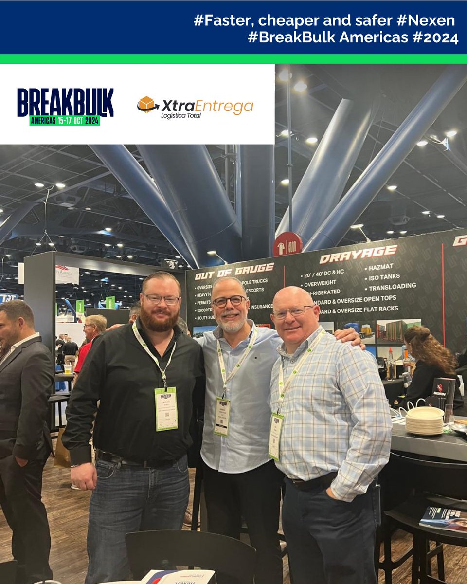 XtraEntrega's tweet photo. ¡Gracias por visitar nuestro stand en Breakbulk Americas 2024!🤝

Gracias a todas las Empresas de Transporte, Agentes de Carga y Empresas de Carga Aérea. ¡Nos vemos a todos mañana en el tercer y último día de Breakbulk Americas 2024!🚚✈ https://t.co/4cBGnjICp9