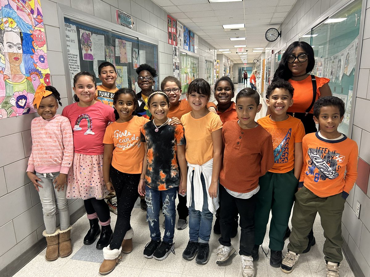 CedarPlaceCSYPS's tweet photo. Cesar Chavez School Staff and Scholars wore orange for Unity Day against Bullying!  Our students created posters and participated in Anti-Bullying assemblies, facilitated by our Guidance Counselor @DrRodriguez411 Stay tuned for more features!  @PrincipalDelany @YonkersSchools https://t.co/2U9rfHJipe
