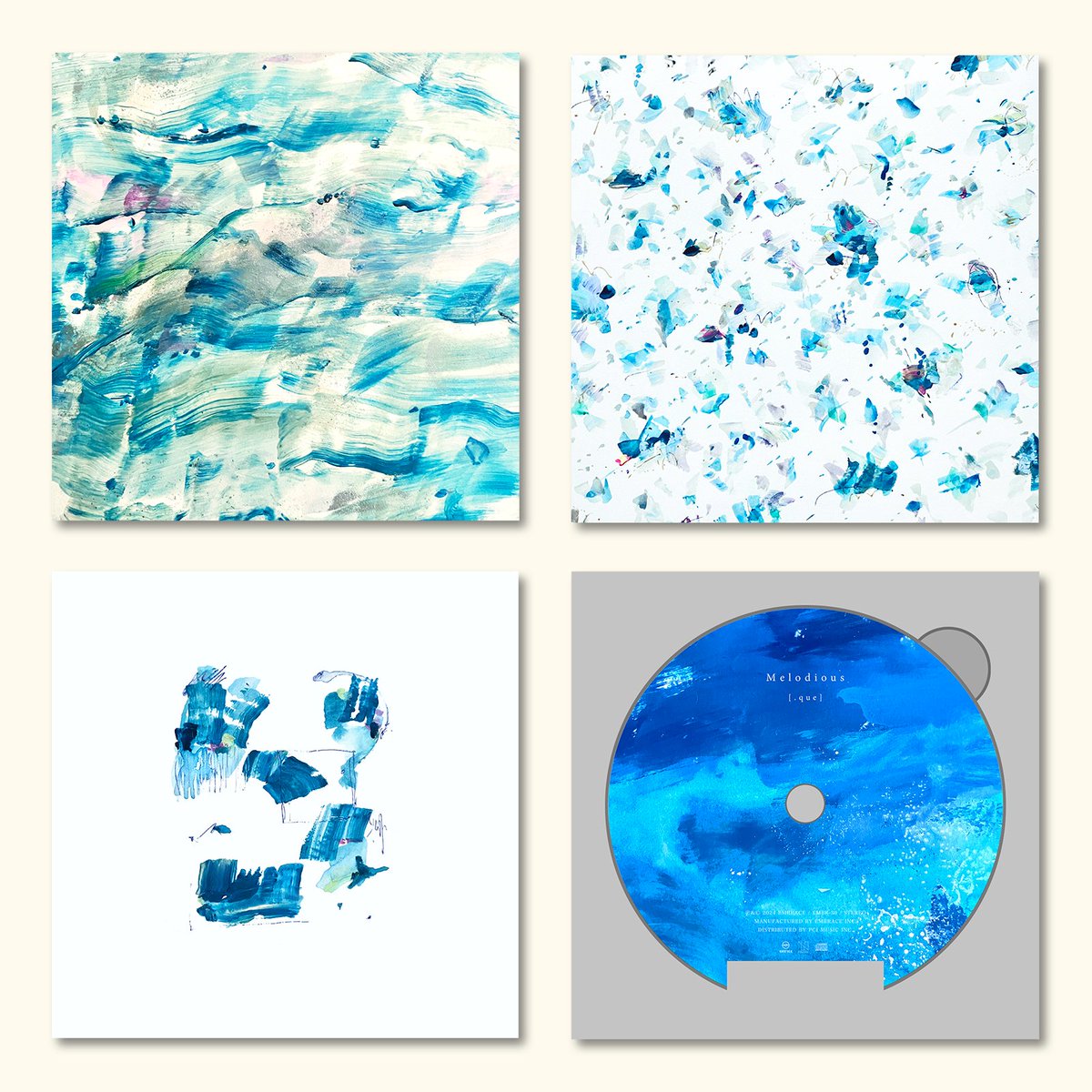 /// Release Info ///

[.que] / Melodious
2024.10.23 Release
「美しい旋律を」

Pre-Order：embrace-shop.stores.jp
Digest：youtu.be/6AIG1s-gK9g 

Music <a href="/que_music/">[.que] / nao kakimoto</a> 
Mastering <a href="/onedaydiary/">One Day Diary</a> 
Jacket <a href="/kiyohara_haruka/">kiyohara haruka</a>