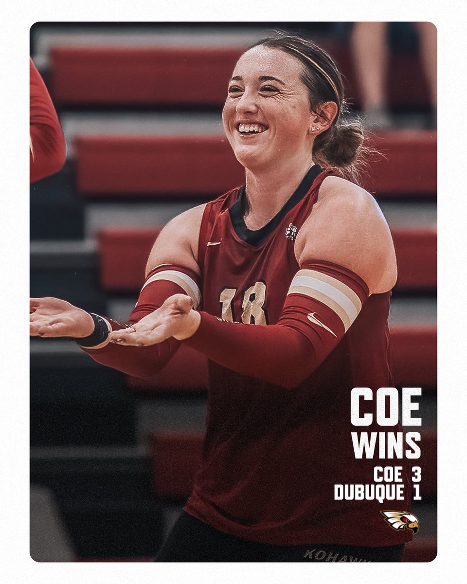 CoeAthletics's tweet photo. Shook off that first set like it was nothin! 😊

@KohawkVball 

#KohawkNation https://t.co/tWj83jxUkm
