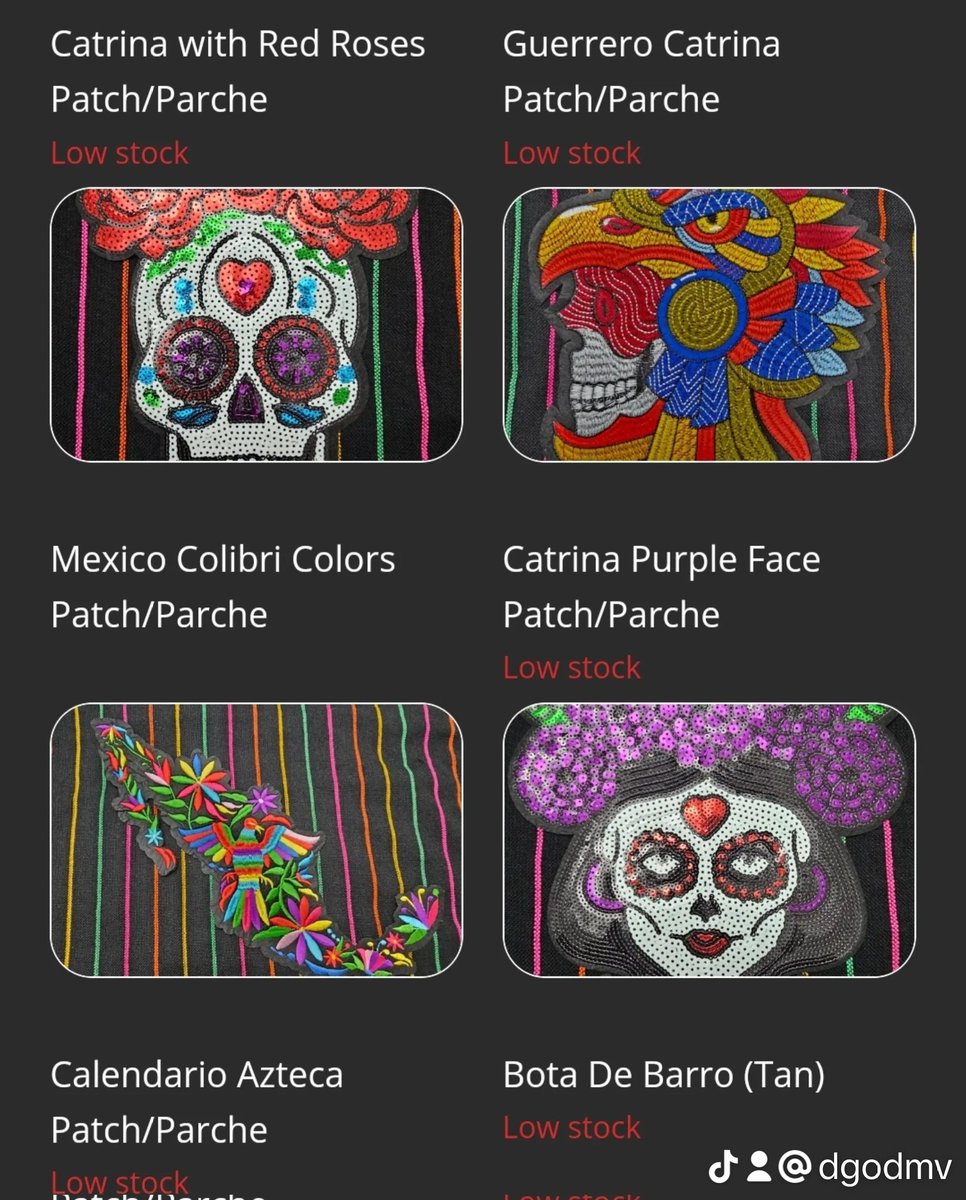DGODMV's tweet image. 🌵 Add a splash of vibrant culture to your style with our handcrafted Mexican-themed patches! Perfect for jackets, bags, and more. Embrace the spirit of Mexico in every stitch. 🇲🇽✨ #MexicanPatches #HandcraftedStyle #CulturalFashion #Patches #MexicanArt #BohoVibes