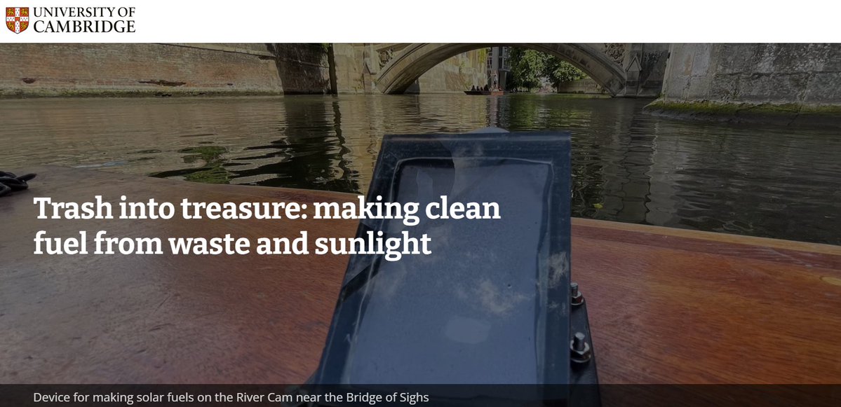 ReisnerLab's tweet photo. Our research on #waste valorisation and #solar fuels featured on the @Cambridge_Uni  Stories 📰📷

https://t.co/EXXiCkTVy5 https://t.co/is4D40Z20b