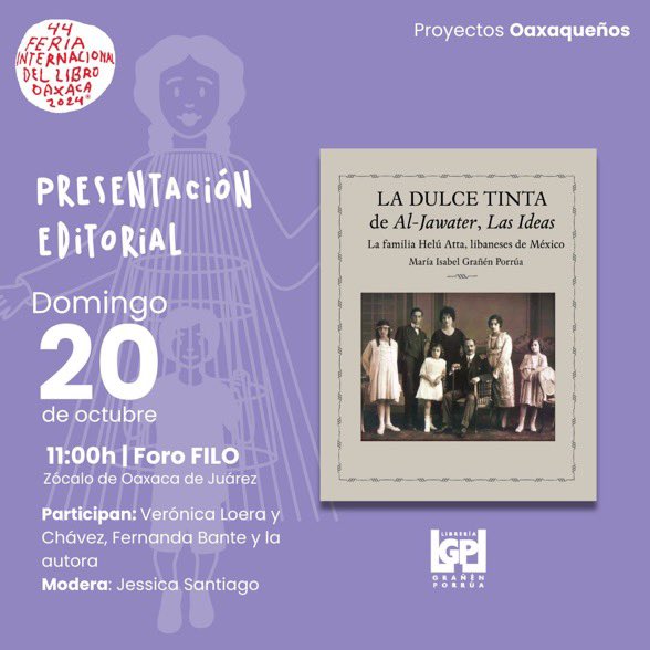 isabelgporrua's tweet photo. Los esperamos en la @FILOaxaca el próximo domingo 20 de octubre, les va a gustar! @LibreriaGP https://t.co/w30xtS1RAG