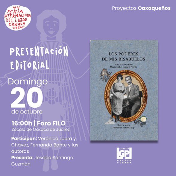 isabelgporrua's tweet photo. Los esperamos en la @FILOaxaca el próximo domingo 20 de octubre, les va a gustar! @LibreriaGP https://t.co/w30xtS1RAG