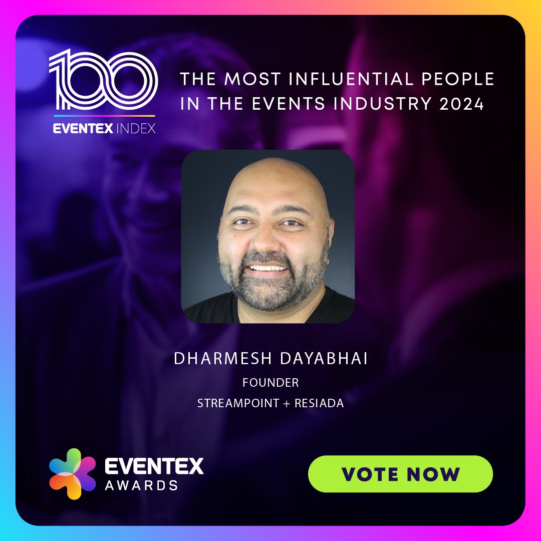 Our founder - Dharmesh is nominated for The Most Influential People in the Events Industry index for 2024! You can support him by voting at eventex.co/people2024

#eventprofs #eventex #mippl #topeventsprofessionals #eventindustryinfluencers