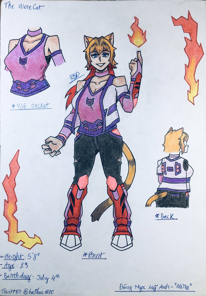 baphuc1010's tweet photo. Arise! Đặng Ngọc Mỹ Anh “Mira”! AKA The Mirage (Remake)

Full body design (Official!) #TheWereCat https://t.co/dQS6WJegQe