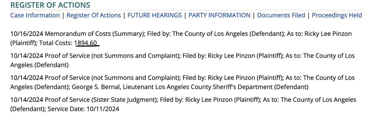 LiarZebra's tweet photo. #rickypinzon can't pay 1894.60$ the 20+ named in the counter suit probably can't either. This is what happens when you practice law w/o a license. This idiot floods the courts with BS motions but, leaves crucial evidence out of lolsuits. Make sure you include the threats corncob https://t.co/o6oPXZpKOx