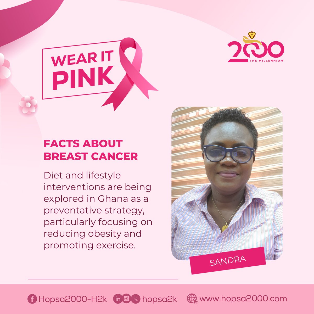 In Ghana, we're exploring diet and lifestyle interventions as key strategies to reduce obesity and promote exercise. Together, let’s empower our community for a healthier future! 💖🏃‍♀️ #BreastCancerAwareness #HealthyGhana #Prevention
#HOPSA2000
#MillenniumMandate
#Actionsnotwords