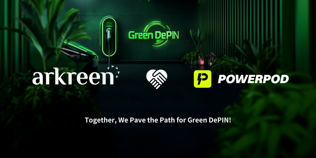 arkreen_network's tweet photo. ⚡️ Green DePIN Initiative: Arkreen 🤝 PowerPod Partnership

PowerPod @PowerPod_People  and Arkreen are joining forces to bring on-chain carbon offsets to Asia’s fast-growing two-wheel electric motorcycle market 🌱🔋 With over 200M electric motorcycles already on the road, we’re enabling green, net-zero charging and driving sustainable mobility 🚀

Get ready for REAL users, REAL income, REAL rewards, and real-time carbon offsets! 🌍⚡️ 

https://t.co/6DkEeEblH5

#GreenDePIN #ElectricMobility #Sustainability #CarbonNeutral #DePIN #DeGEN